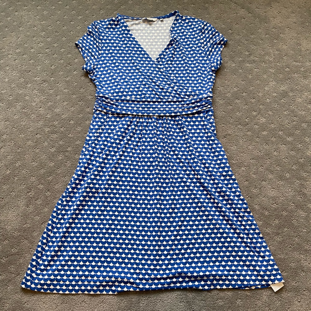 Boden Blue and White Patterned Dress